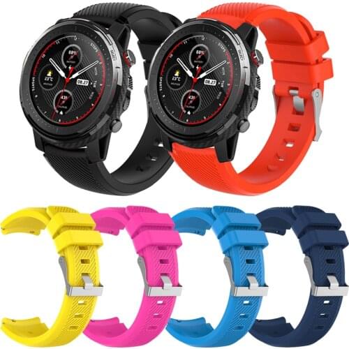 For Amazfit Stratos 3 Strap Soft Silicone Replacement Watch Band Bracelet for Xiaomi Huami Amazfit GTR 2 2e/GTR 47mm Wristband
