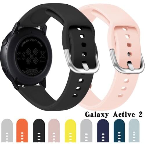 20/22mm strap for samsung galaxy watch 3 46mm 42mm band amazfit bip silicone watchband bracelet active 2/Gear s3 Accessories 45m