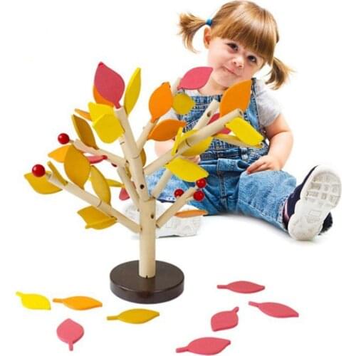 Creative wooden building blocks tree set for preschool boys and girls DIY learning education 3D wooden assembly toys