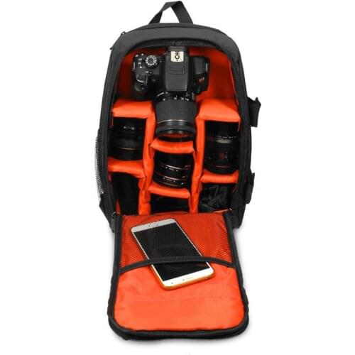 Upgrade Waterproof multi-functional Digital DSLR Camera Video Bag with Rain Cover SLR Camera Bag PE Padded for Photographer(Oran