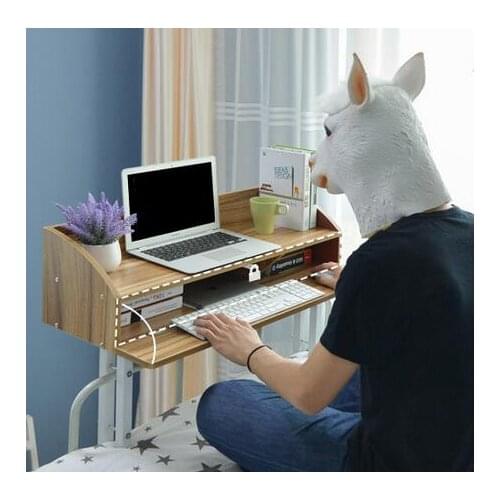 University Dormitory Wood Laptop Table Multipurpose Notebook Computer Desk Bedside Folding Storage Rack