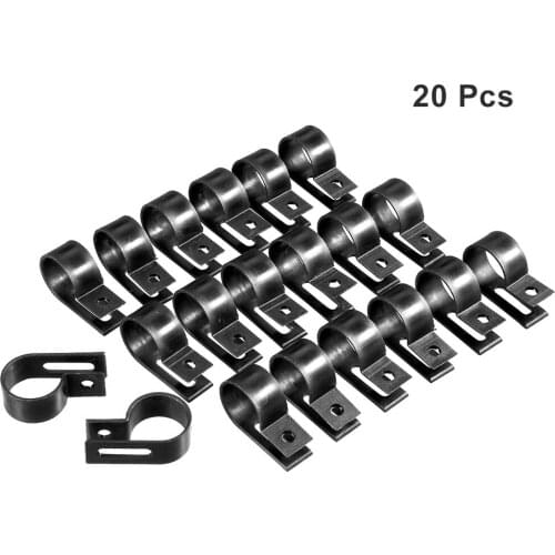 Uxcell 20Pcs 15-19mm R19 Nylon R-type Clamp Organizer Cord Clips for Wire Fit Cable Dia Black/White for Wire Management