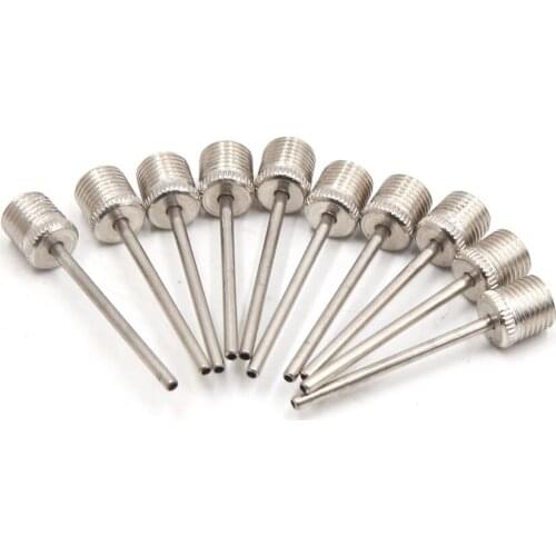Uxcell 10pcs Silver Tone Air Pump Inflating Inflator Needle Nozzle for Bike Bicycle