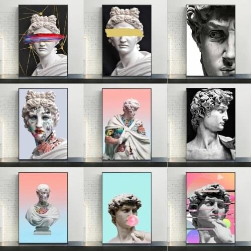 Funny Art Sculpture of David Wall Art Canvas Painting Nordic Posters and Prints Wall Pictures for Living Bedroom Decoration