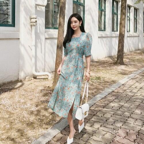 New arrival women sweet print long beach dress fashion casual party elegant casual summer holiday outdoor cute a-line dress