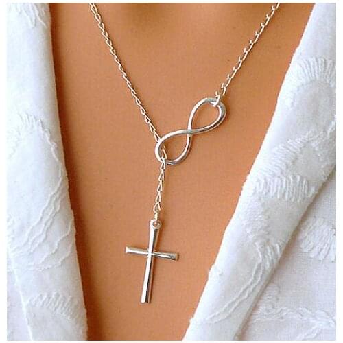 Infinity Cross Necklaces Cross Infinity Lariat Necklaces- Faith Forever women fashion Y necklace boho jewelry