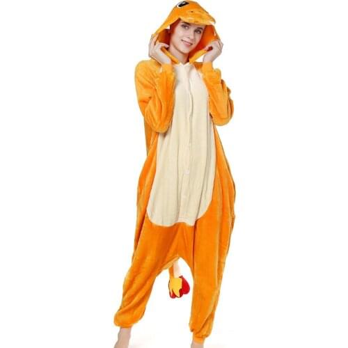 Winter Dragon Dinosaur Pajamas Kigurumi Animal Sleepwear Onesies Women Men Unisex Adult Flannel Nightie Home Clothes Sets