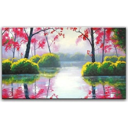 100% hand painted oil painting Home decoration high quality landscape painting pictures DM16071922