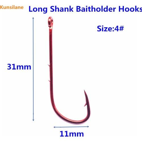 100pcs 4# High Carbon Steel Long Shank Baitholder Fishing Hooks 9293 Chemically Sharpened with Free Shipping offset fishhooks