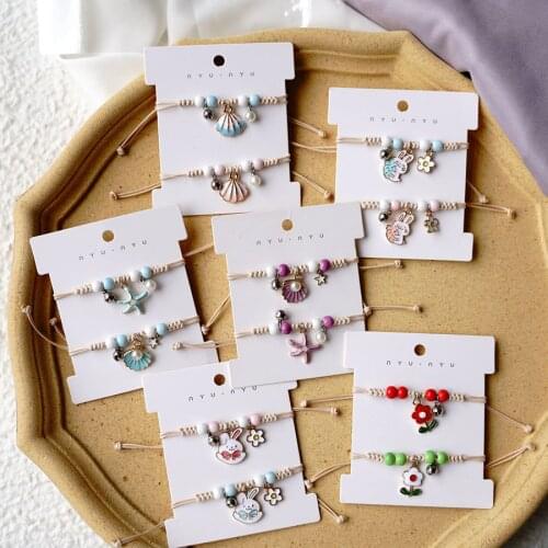 2pcs Popular Student Cartoon Ceramic Bracelet Girlfriend Couple Jewelry #YXSL902 Pulsera Presente Do Dia Dos Namorados