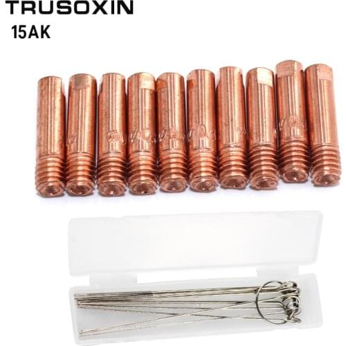 20pcs 15AK Binzel Torch/Gun Consumables MIG Wire Electric Welding Tips for MAG MIG Welding Machine with One Box Dredge Neeles