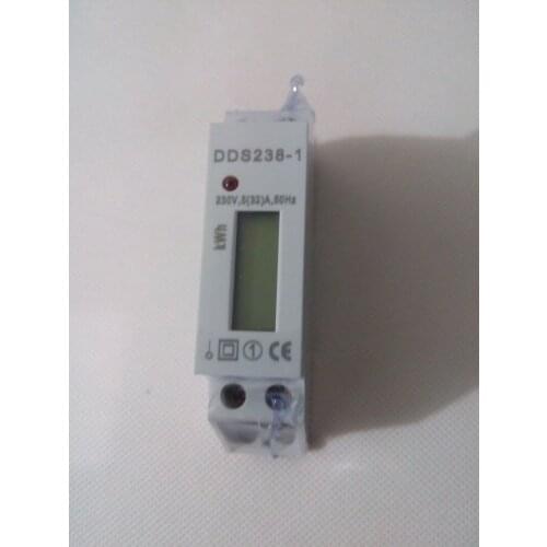 20pc/lot Free Shipping DDS238-1 230V 5(32)A 50Hz Single Phase DIN-rail KWH Meter with LCD Display