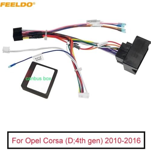 FEELDO Car 16pin Audio Wiring Harness With Canbus Box For Opel 10-16 Aftermarket Stereo Installation Wire Adapter