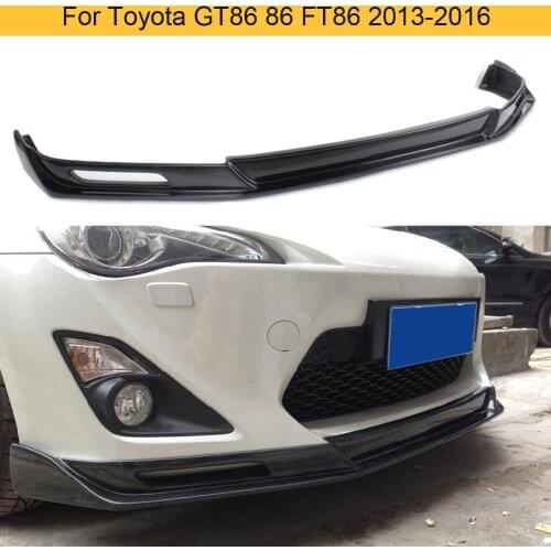Carbon Fiber Car Front Bumper Lip Spoiler Splitters For Toyota GT86 86 FT86 2013-2016 Front Bumper Lip Chin Spoiler FRP Black