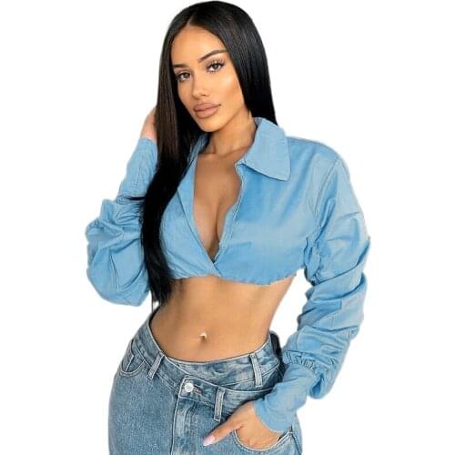 Sexy Puff Sleeve Short Blouses T Shirt Women DA Fashion Slim Crop Top Female White Casual Party Club Women Streetwear Shirts