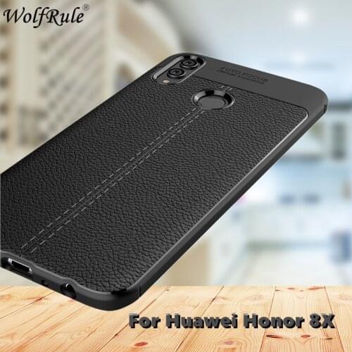 WolfRule Shell Huawei Honor 8X Case Cover Honor 8X Luxury Soft Silicone Leather Design Phone Case For Huawei Honor 8X Case Funda