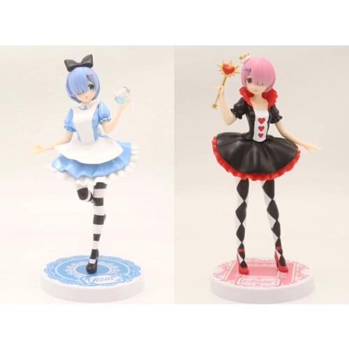 21 Cm Anime Character Re: Life In A Different World From Scratch Ram / Rem In Wonderland Action Figure Adult Toy Great Gifts