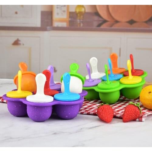 7 holes Ice Cream Pops Mold Silicone ice tray DIY homemade Ice lolly mold silicone food supplement box Fruit Shake Accessories