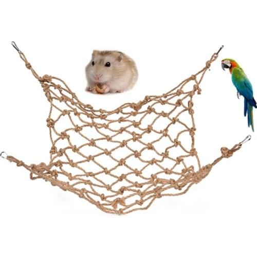 Bird Toy Parrot Rope Climbing Net Solid Not Easy To Break Thick Hemp Training Nets For Hamster Small Pet Small Pet Accessories