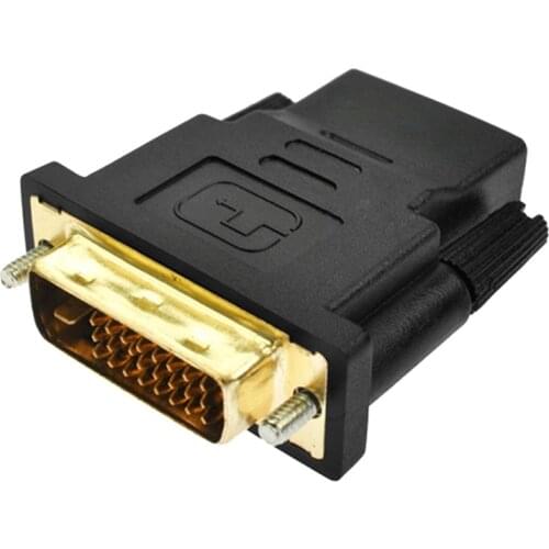 Adapter Converter 24k Gold Plated Plug DVI 24+1 Male to HDMI-compatible Female 1080P Video Converter for PC HDTV Projector