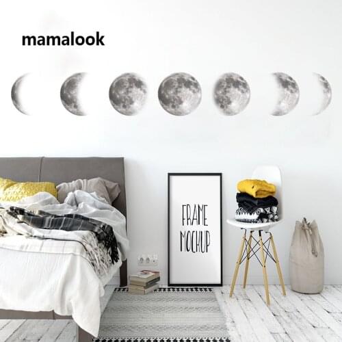 Creative 3D Moon Phase Wall Sticker Home Living Room Wall Art Mural Decals Background Decoration Moon Stickers