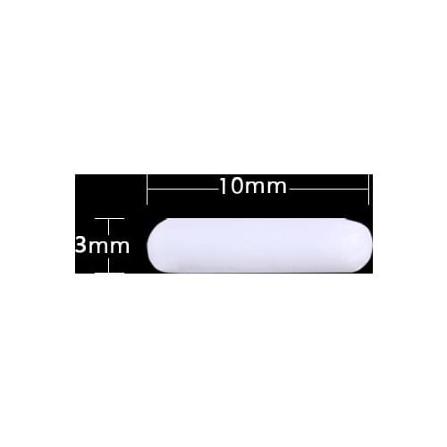 Laboratory Magnetic Stirrer Mixer Stir Bars without Pivot Ring Plain Stirring white Spinbars,C3x10mm , Pack of 10pcs