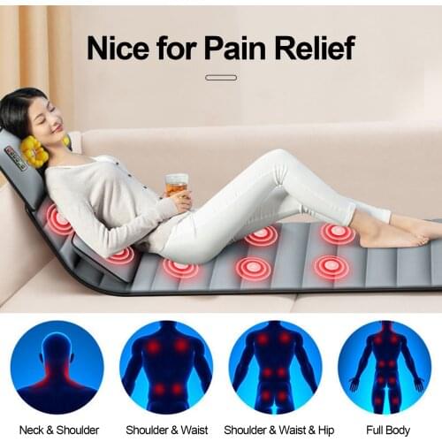 3 In 1 Massage Mat with Heat 9 Modes Heating Pad for Sitting Sleeping Lying Electric Mat Massage Mattress Pad Full Body Massager