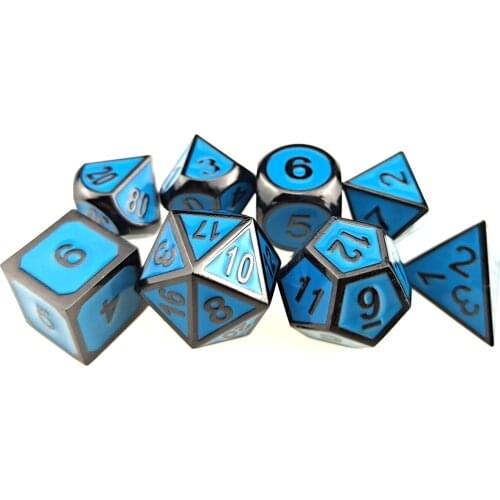 Metal DND Dice Super Heavy Set of 8 D&D Dice for Dungeons and Dragons Games