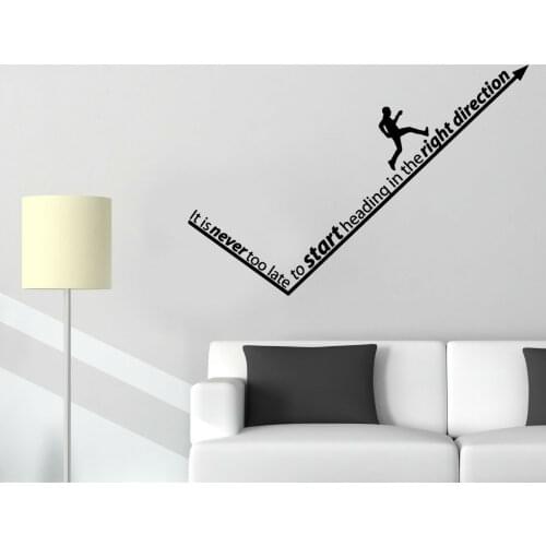 Motivation Quotes Vinyl Wall Decal Living Room Right Direction Quote Office Success Man Wall Stickers Mural Correct Sign P60
