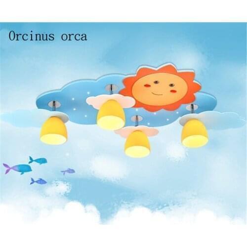 Cartoon creation sun ceiling lamp Boy Girl Bedroom children room lamp lovely protective eye LED ceiling lamp free shipping