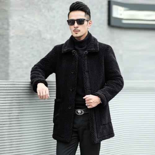 2021 Winter New Mens Leather Jacket Fashion Slim Moto Bike Real Fur Coat Casual Turn-Down Collar Genuine Leather Jacket U14