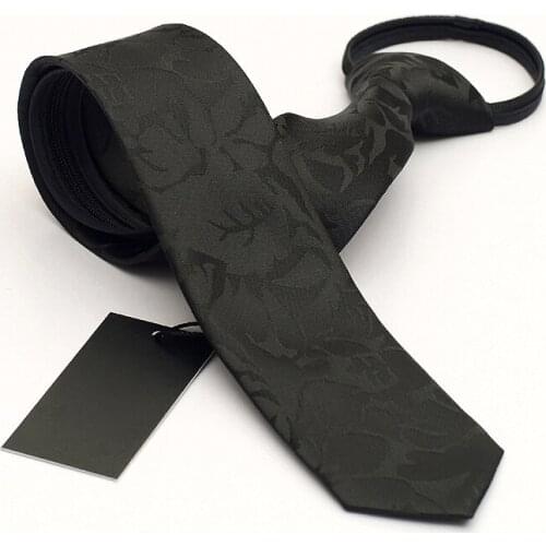 2019 Men 5cm Slim Silk Tie Skinny Zipper Neck Ties Black Formal Business Necktie Corbatas Stropdas Heren Gravata Cravate Giftbox