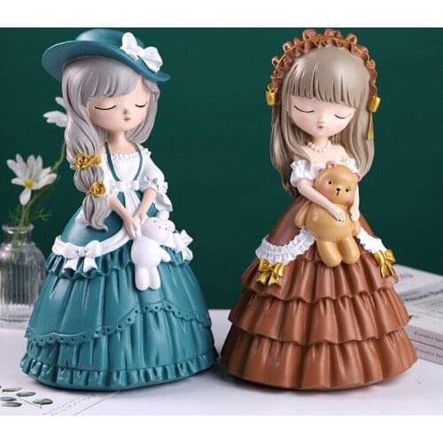 2021 New Mini Doll Family Princess Girl Figurine Home Decor Miniature Fairy Garden Decoration Accessories Resin Craft Figure DIY