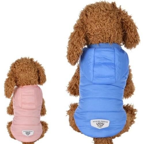 Pet Clothes Puppy Outfit Vest Winter Warm Dog Clothes For Small Dogs Windproof Dog Hooded Jacket Coat Padded Chihuahua Apparel