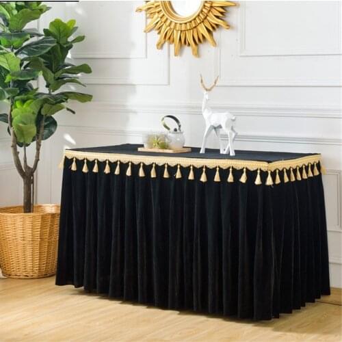 Luxury velvet table skirt hotel flannel tablecloth tablecloth wedding party banquet decoration