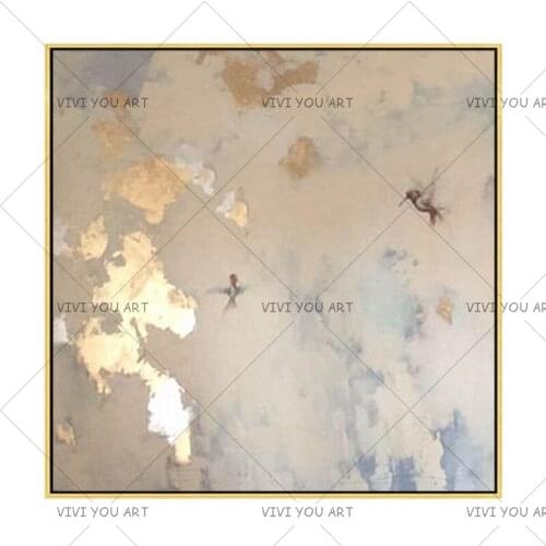 Handmade Golden Birds Oil Painting On Canvas Modern Abstract Wall Canvas Art Home Decorative Picture Unframed Living Room Decor