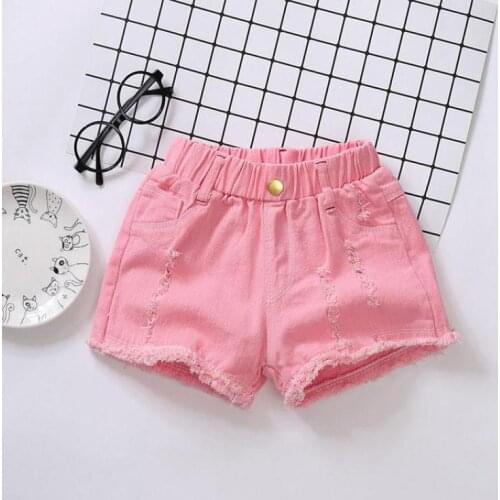 Girls shorts Summer Loose Western Style Shorts Children Half Pants Hot Pants Casual Cotton Solid Color Beach Shorts Kids Clothes