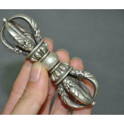 Old Tibet Tantra Buddhism Tibetan Silver Dorje Phurpa Pestle Vajra Exorcism FaQi
