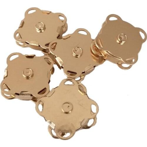 Mesh Pocket Bag Mini Columned Magnet Light Gold 5li Package