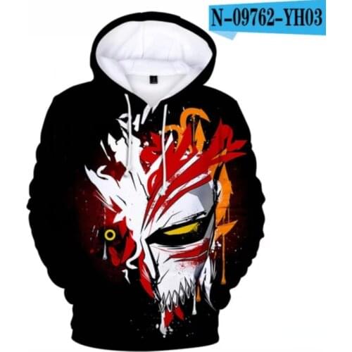 New Hot Anime BLEACH 3D Printed Hoodies Boys/girls Long Sleeve Casual Hooded Sweatshirts Cool Streetwear Clothes Fashion Jumpers