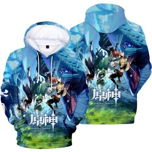 Anime Genshin Impact Cosplay Hoodies Sweatshirts Men Women Loose 3D Print Hip Hop Streetwear Tracksuit Pullovers C35M99
