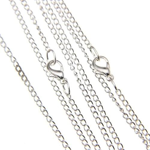Lots 50PCS Silver/Gold plated chain finding With Clasp 43cm,2mm