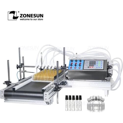 ZONESUN ZS-DTPP6B 6 Head Vaccine Ampoule Pharma Vryo Vial Bottle Peristaltic Pump Filling Machine With Conveyor Belt