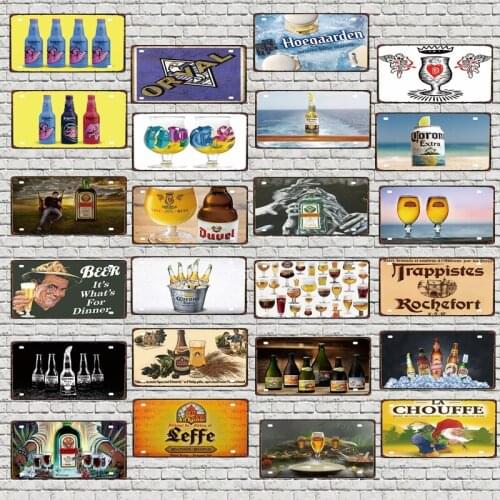 30X15CM Belgian Classic Beer Vintage Metal Sign Man Cave For Wall Music Bar Art Shop Restaurant Retro Home Decor DC-0274A