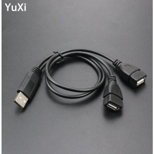 YuXi USB 2.0 Male To 2 Dual USB Female Jack Splitter Hub Power Cord Adapter for PC Phone Laptop Cable USB 2.0 Female to Dual USB