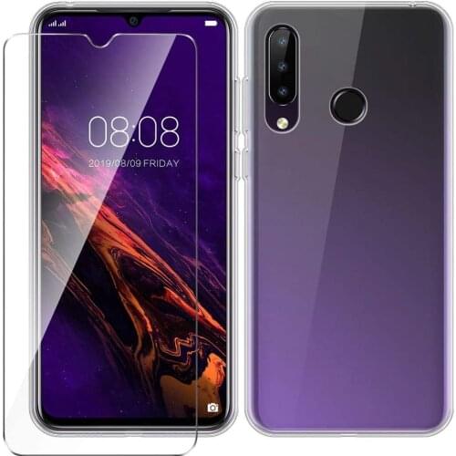 2 in 1 Tempered Glass For Doogee N20 Transparent Case Silicone Shockproof TPU Cover Safety Tempered Glass on for Doogee Y9 Plus