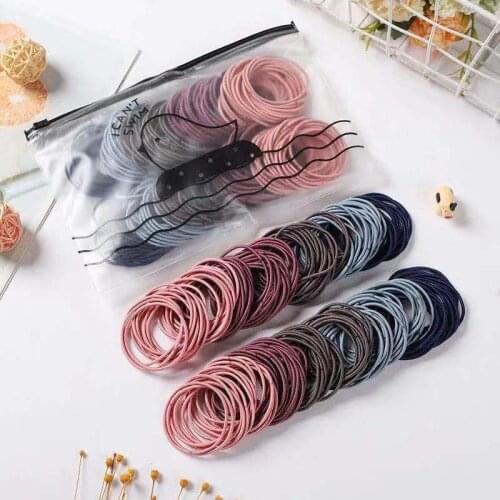 100/50pcs/bag Hair Ties Women Rubber Bands 5CM Scrunchies Elastic Hair Bands Girls Headband Ponytail Holder Hair Accessories