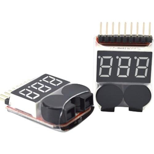 1-8S two-in-one voltage display, BB sound, low-voltage alarm, RC airplane measuring appliance