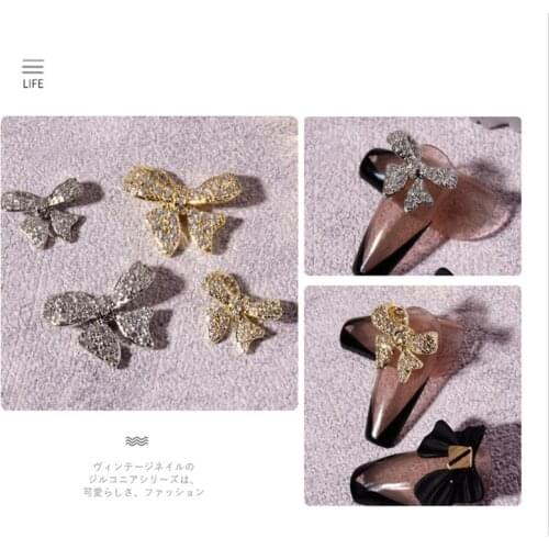 1PCS New 3D Nail Art Bow Jewelry Alloy Zircon Luxury Rhinestone Nail Decoration Diamond Rhinestone Super Flash Nail Decoration