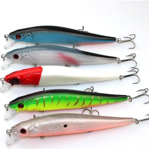 10 Pcs/Lot New 14cm 23g hard bait Artifical Fishing Lure Minnow with 3 fishing hooks fishing tackle Lure 3D eyes peche pesca